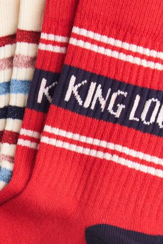 Socks 2 Pack Logo Chilli Red King Louie 3