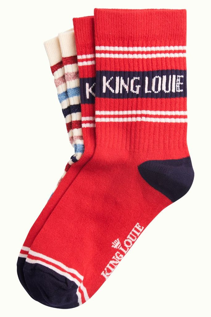 Socks 2 Pack Logo Chilli Red King Louie 5