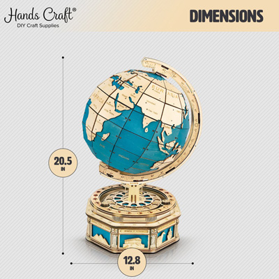 Bouwpakket 3D Houten Puzzel Globe Earth Model 2