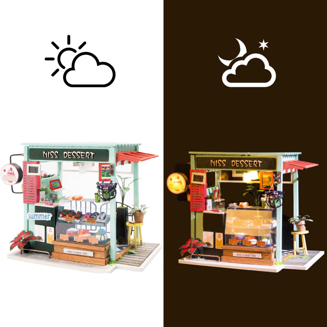 Bouwpakket Dollhouse Miniature Ice Cream Station 7
