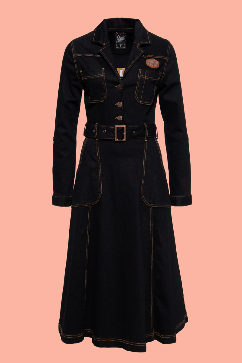 Workwear Swing Dress Black Queen Kerosin 6
