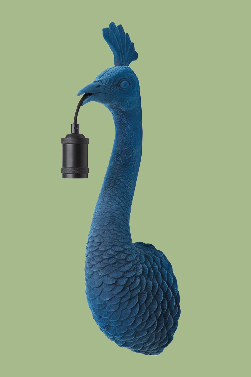peacock velvet lamp