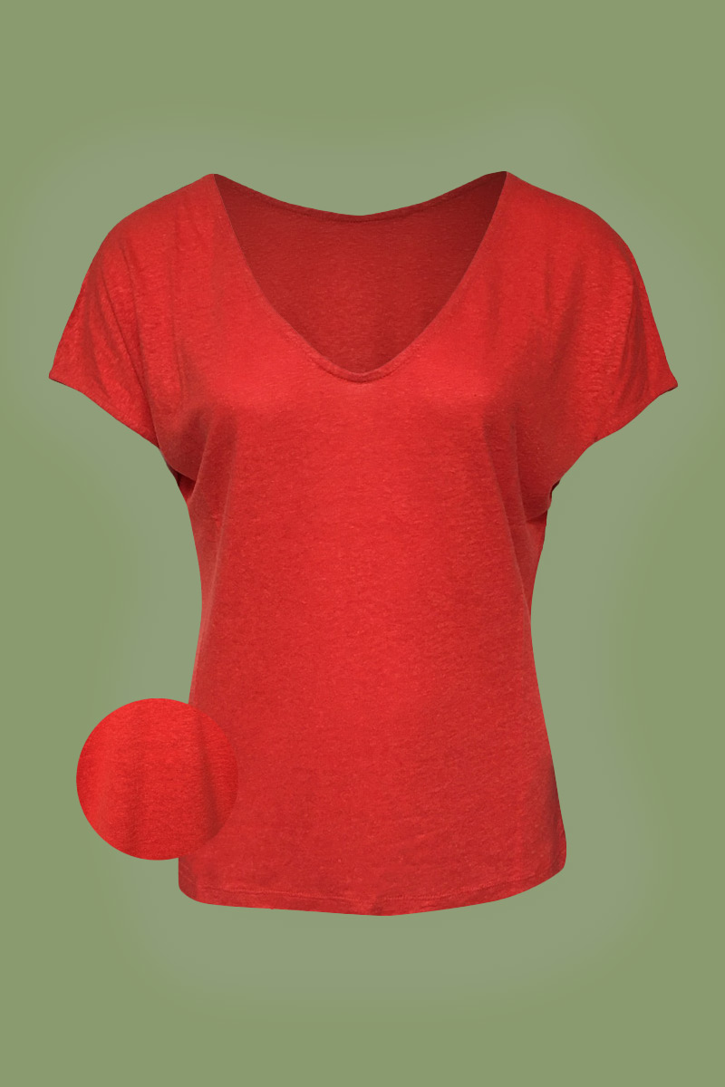 Reversible Linen Top Coral Nice Things0