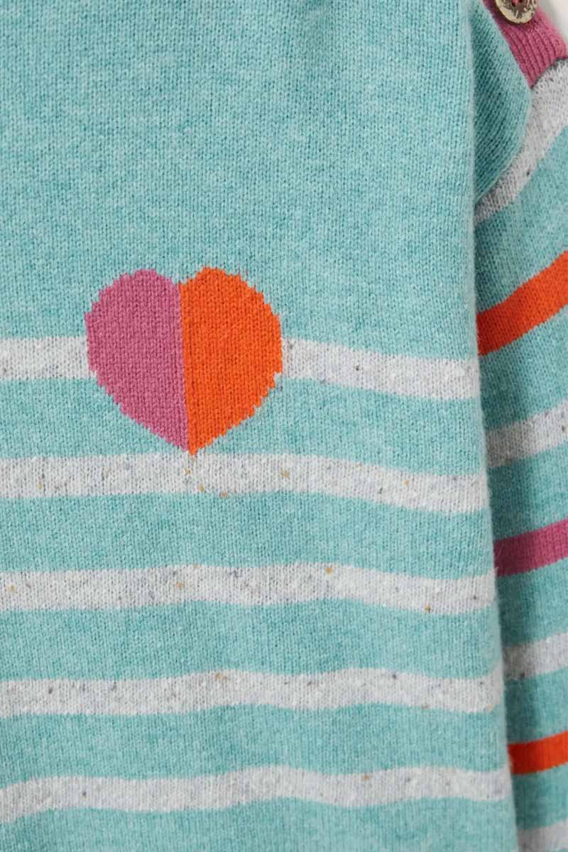 Sweater Heart And Stripe White Stuff
