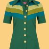 button shirt stripes tante betsy green