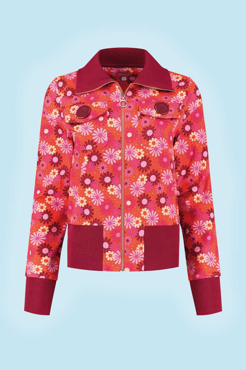 jacket tosti red bubble flower tante betsy
