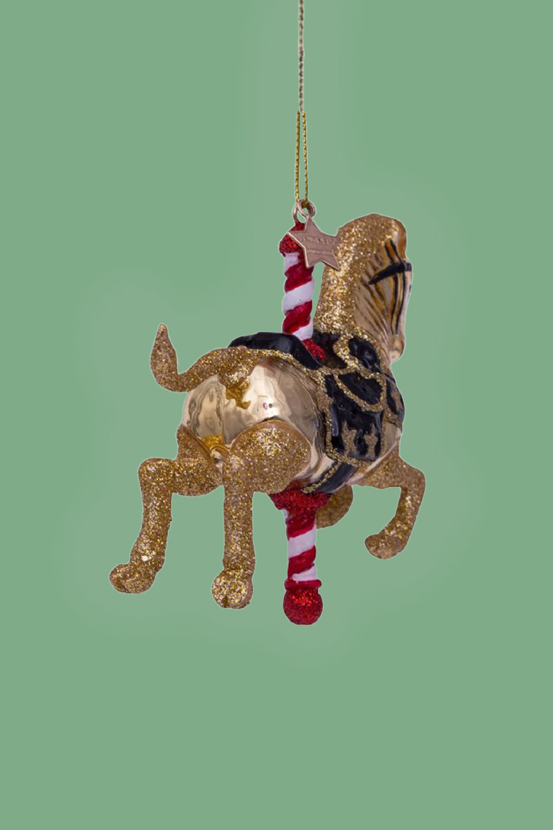 Ornament Glass Carousel Horse Vondels 3