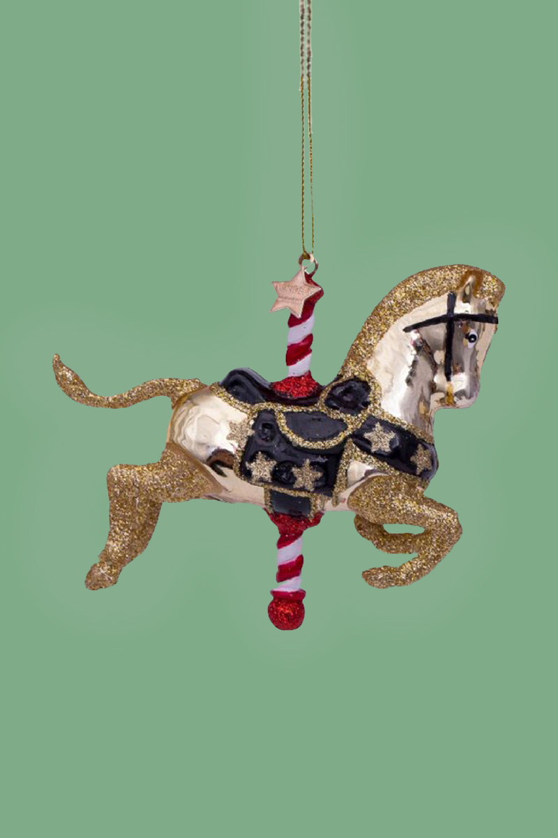 Ornament Glass Carousel Horse Vondels
