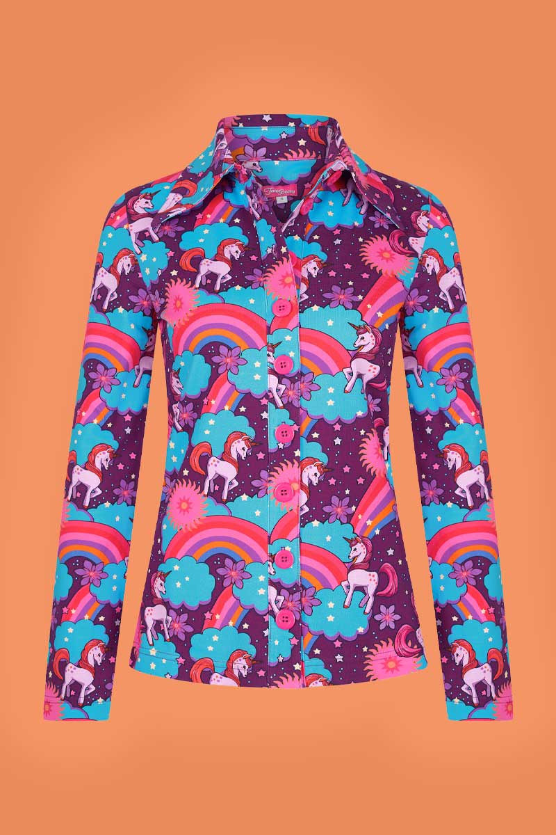 Button Shirt Unicorn Purple Tante Betsy 5