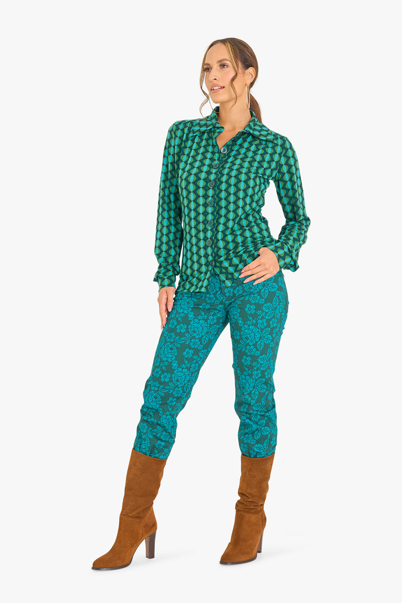 Mirabelle Shirt Geo Mod Green Tante Betsy 3