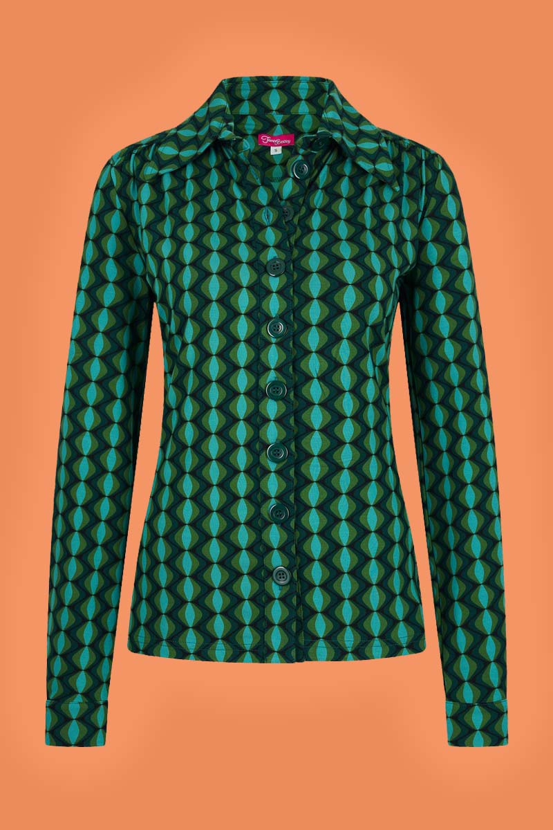 Mirabelle Shirt Geo Mod Green Tante Betsy 5