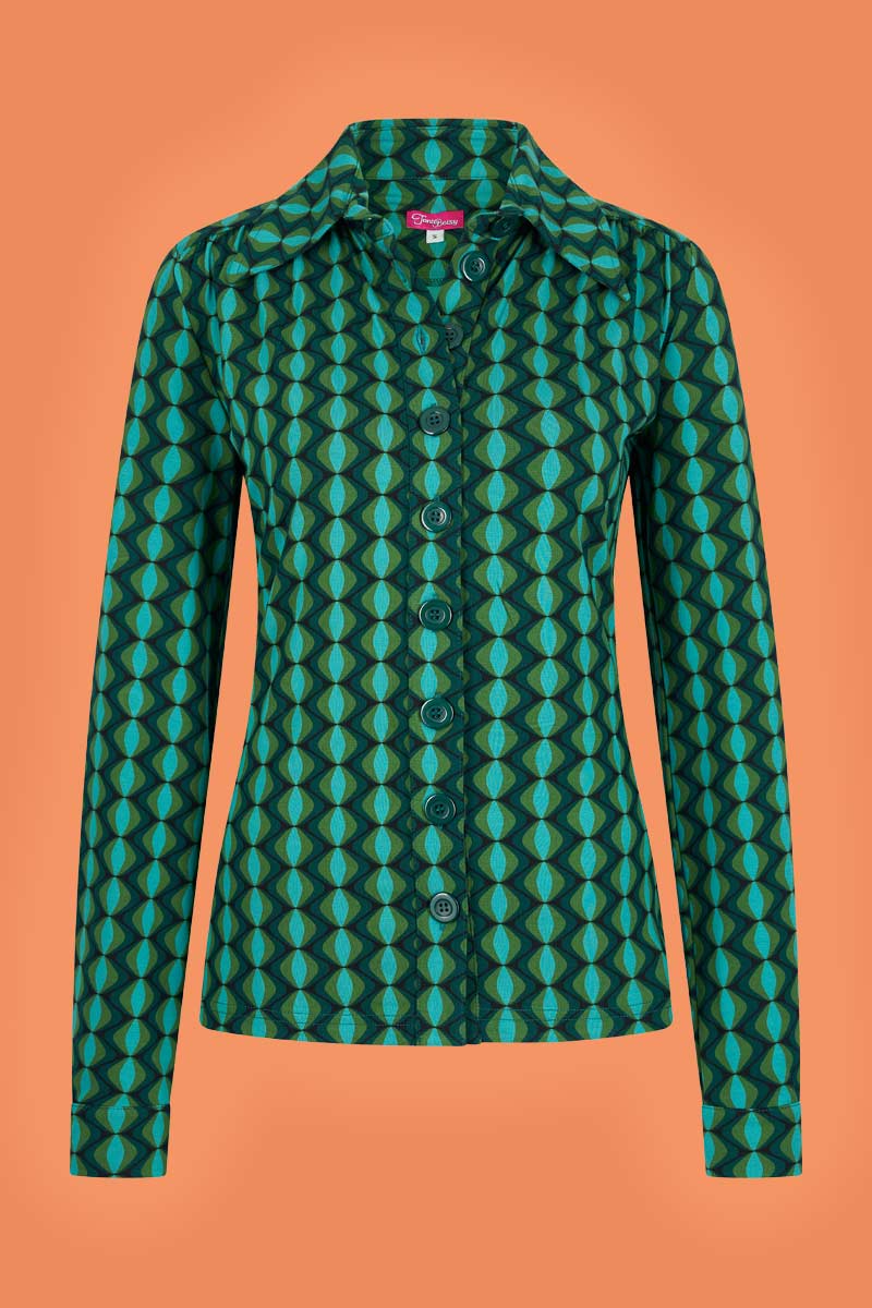 Mirabelle Shirt Geo Mod Green Tante Betsy 6