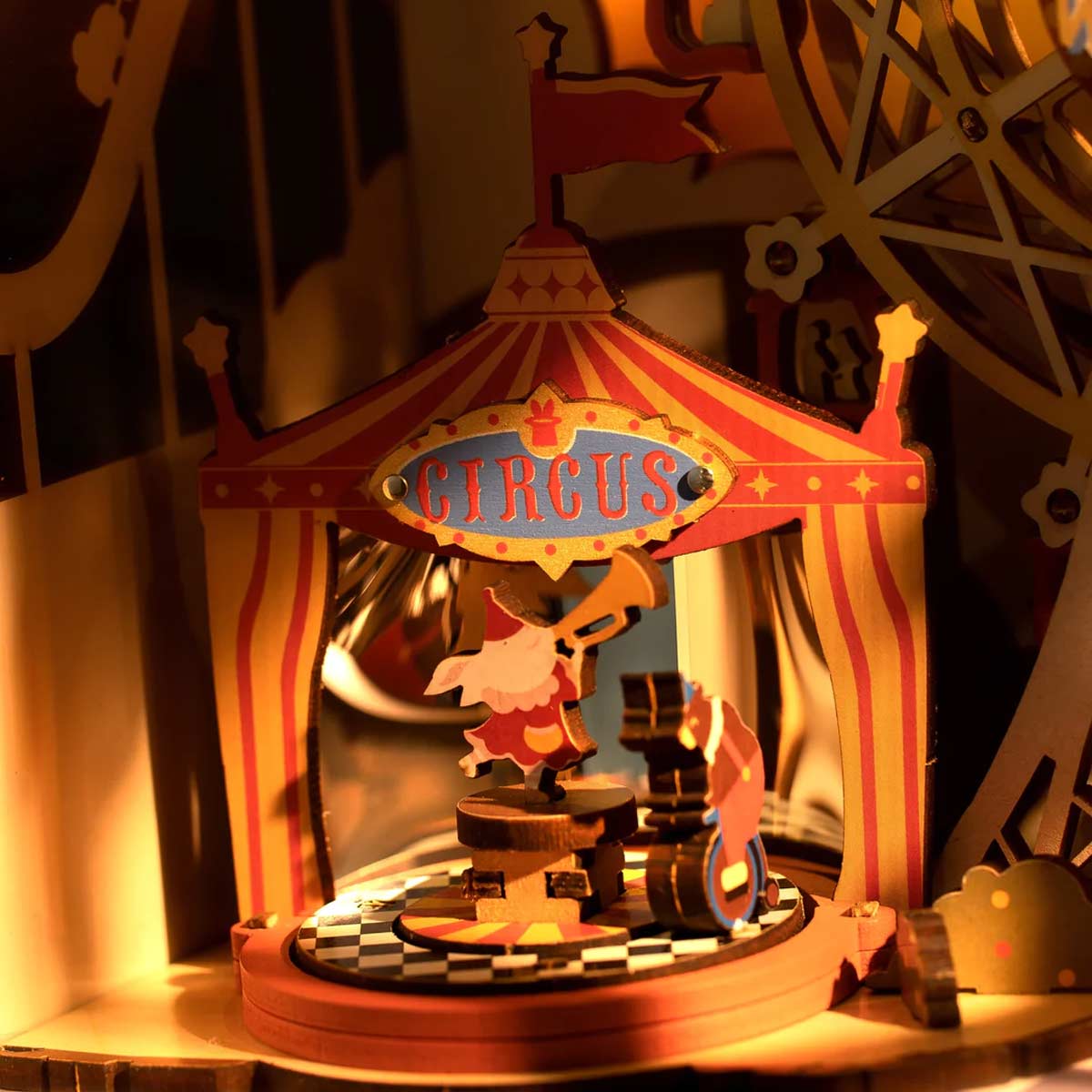 Bouwpakket 3D Houten Puzzel Music Box | Sunset Carnival - Afbeelding 5