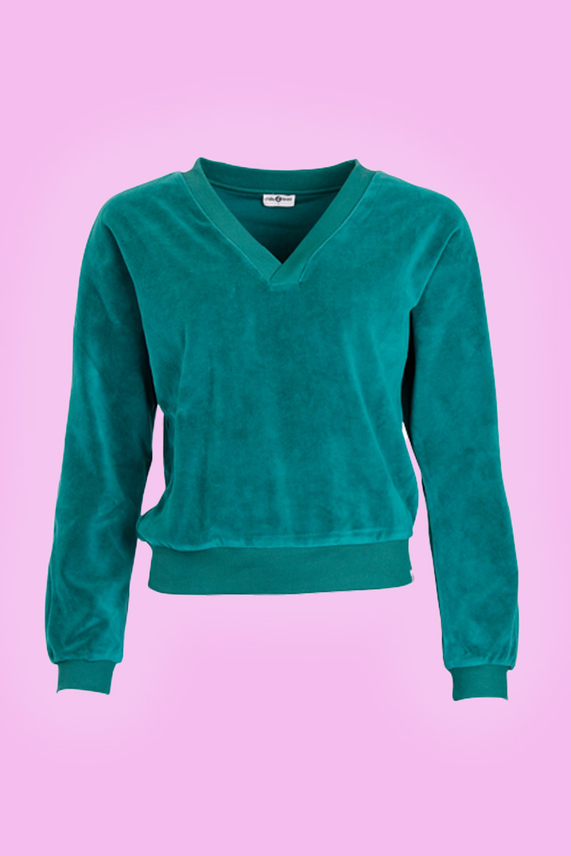 Sweater Louis Velvet Green Chills Fever