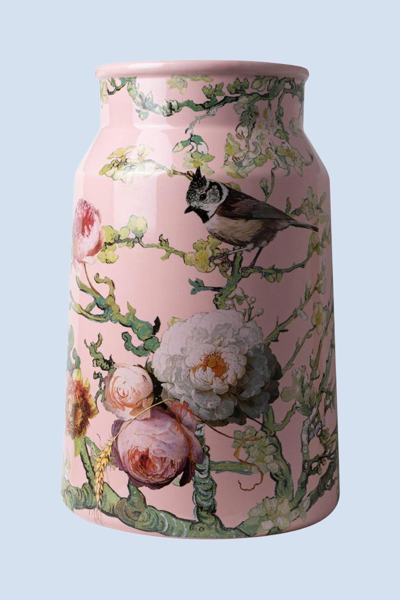 Vaas Melkbus Bosvogels Roze - Heinen Delfts Blauw